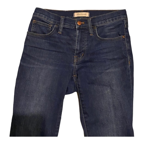 Madewell Roadtripper Medium Wash Denim Straight Raw Hem Skinny Ankle Jeans 25x27 - Picture 4 of 11
